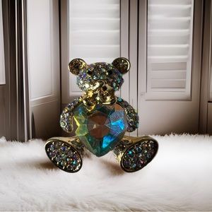 Bedazzled Teddy Bear Brooch